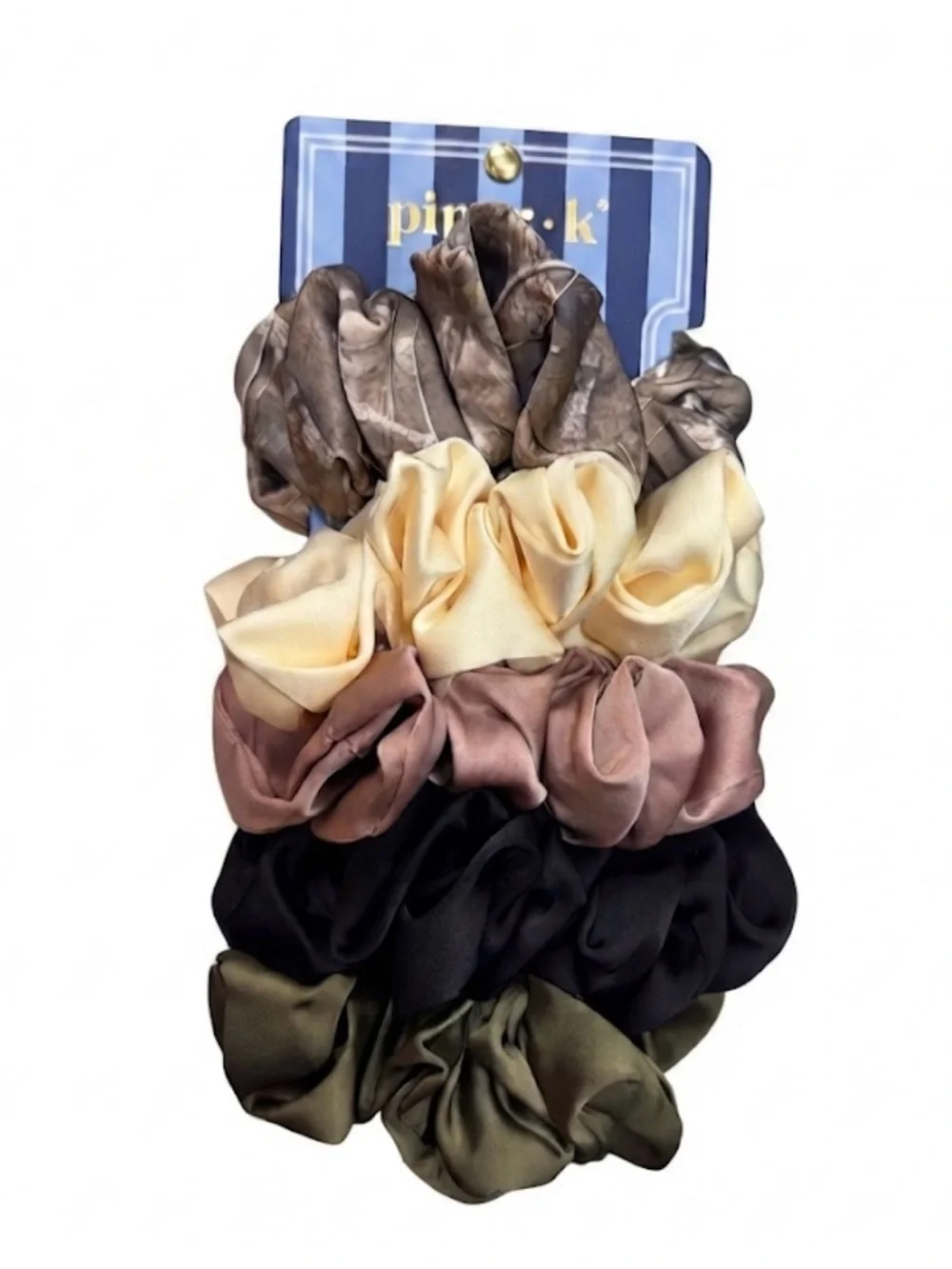 NWT ⚜️🤎⚜️ Piper K Satin Boho Satin Scrunchies Hair Ties Set of 5
